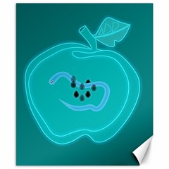 Xray Worms Fruit Apples Blue Canvas 8  X 10 
