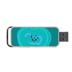 Xray Worms Fruit Apples Blue Portable Usb Flash (one Side) by Mariart