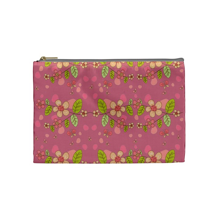 Floral pattern Cosmetic Bag (Medium) 