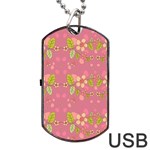 Floral pattern Dog Tag USB Flash (Two Sides) Front
