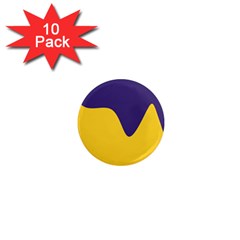 Purple Yellow Wave 1  Mini Magnet (10 Pack) 