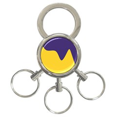 Purple Yellow Wave 3-ring Key Chains by Mariart