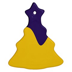 Purple Yellow Wave Christmas Tree Ornament (two Sides)