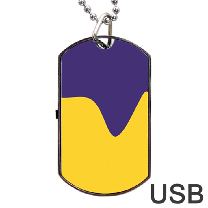 Purple Yellow Wave Dog Tag USB Flash (One Side)