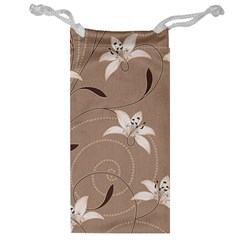Star Flower Floral Grey Leaf Jewelry Bag