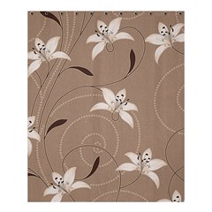 Star Flower Floral Grey Leaf Shower Curtain 60  X 72  (medium) 