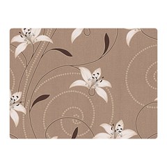 Star Flower Floral Grey Leaf Double Sided Flano Blanket (mini)  by Mariart