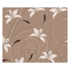 Star Flower Floral Grey Leaf Double Sided Flano Blanket (small)  by Mariart