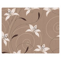 Star Flower Floral Grey Leaf Double Sided Flano Blanket (medium)  by Mariart