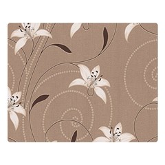 Star Flower Floral Grey Leaf Double Sided Flano Blanket (large)  by Mariart