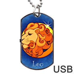Zodiac Leo Dog Tag Usb Flash (one Side)
