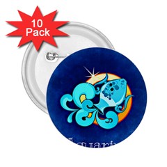 Zodiac Aquarius 2 25  Buttons (10 Pack) 