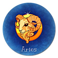 Zodiac Aries Magnet 5  (round) by Mariart