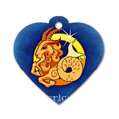 Zodiac Capricorn Dog Tag Heart (one Side)