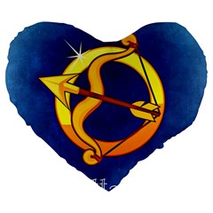 Zodiac Sagittarius Large 19  Premium Heart Shape Cushions by Mariart