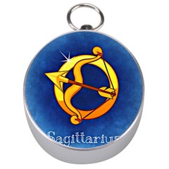 Zodiac Sagittarius Silver Compasses