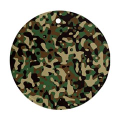 Army Camouflage Round Ornament (two Sides)