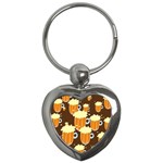 A Fun Cartoon Frothy Beer Tiling Pattern Key Chains (Heart)  Front