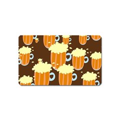 A Fun Cartoon Frothy Beer Tiling Pattern Magnet (name Card) by Nexatart