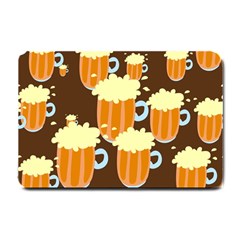 A Fun Cartoon Frothy Beer Tiling Pattern Small Doormat  by Nexatart