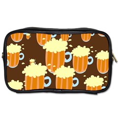 A Fun Cartoon Frothy Beer Tiling Pattern Toiletries Bags by Nexatart