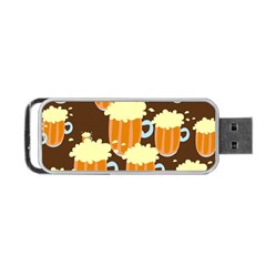 A Fun Cartoon Frothy Beer Tiling Pattern Portable Usb Flash (one Side) by Nexatart