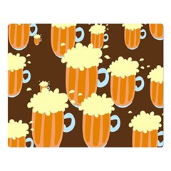 A Fun Cartoon Frothy Beer Tiling Pattern Double Sided Flano Blanket (large)  by Nexatart