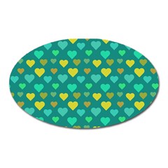 Hearts Seamless Pattern Background Oval Magnet by Nexatart