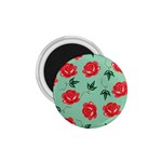 Red Floral Roses Pattern Wallpaper Background Seamless Illustration 1.75  Magnets Front