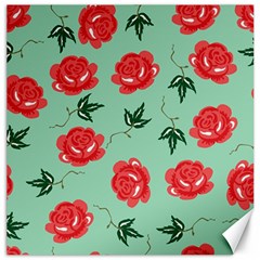 Red Floral Roses Pattern Wallpaper Background Seamless Illustration Canvas 20  x 20  