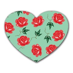 Red Floral Roses Pattern Wallpaper Background Seamless Illustration Heart Mousepads