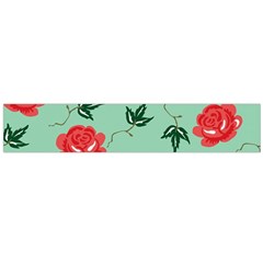 Red Floral Roses Pattern Wallpaper Background Seamless Illustration Flano Scarf (Large)