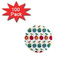 Watercolor Floral Roses Pattern 1  Mini Magnets (100 pack)  Front