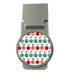 Watercolor Floral Roses Pattern Money Clips (round) 