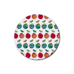 Watercolor Floral Roses Pattern Rubber Coaster (round)  by Nexatart