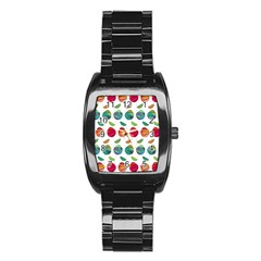 Watercolor Floral Roses Pattern Stainless Steel Barrel Watch by Nexatart