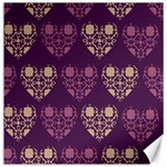 Purple Hearts Seamless Pattern Canvas 12  x 12   11.4 x11.56  Canvas - 1