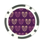 Purple Hearts Seamless Pattern Poker Chip Card Guard Back