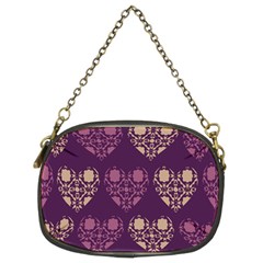 Purple Hearts Seamless Pattern Chain Purses (two Sides) 