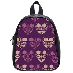 Purple Hearts Seamless Pattern School Bags (small)  by Nexatart