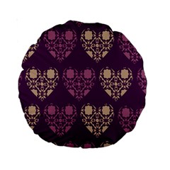 Purple Hearts Seamless Pattern Standard 15  Premium Round Cushions by Nexatart