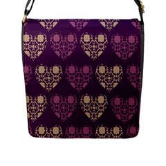 Purple Hearts Seamless Pattern Flap Messenger Bag (l)  by Nexatart