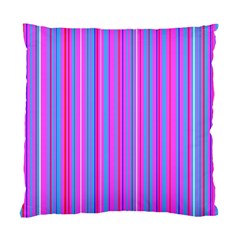 Blue And Pink Stripes Standard Cushion Case (two Sides) by Nexatart