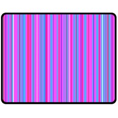 Blue And Pink Stripes Double Sided Fleece Blanket (medium) 