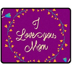 Happy Mothers Day Celebration I Love You Mom Double Sided Fleece Blanket (medium) 