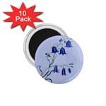 Floral Blue Bluebell Flowers Watercolor Painting 1.75  Magnets (10 pack)  Front