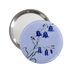 Floral Blue Bluebell Flowers Watercolor Painting 2 25  Handbag Mirrors