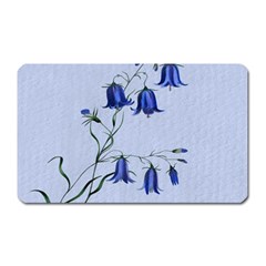 Floral Blue Bluebell Flowers Watercolor Painting Magnet (rectangular) by Nexatart