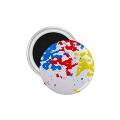 Paint Splatter Digitally Created Blue Red And Yellow Splattering Of Paint On A White Background 1.75  Magnets