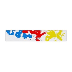 Paint Splatter Digitally Created Blue Red And Yellow Splattering Of Paint On A White Background Flano Scarf (Mini)